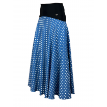 Flamenco Skirt - Practice Skirt - Blue with Polka Dots - TANGOS 09